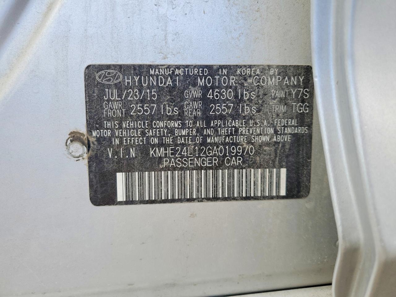 2016 HYUNDAI Sonata Hybrid