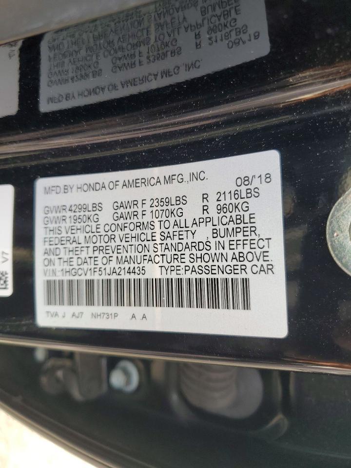 2018 HONDA ACCORD
