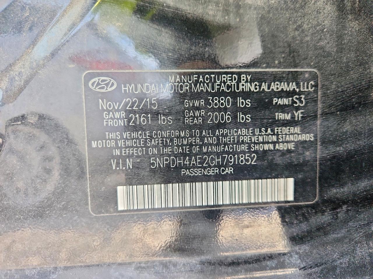 2016 HYUNDAI ELANTRA