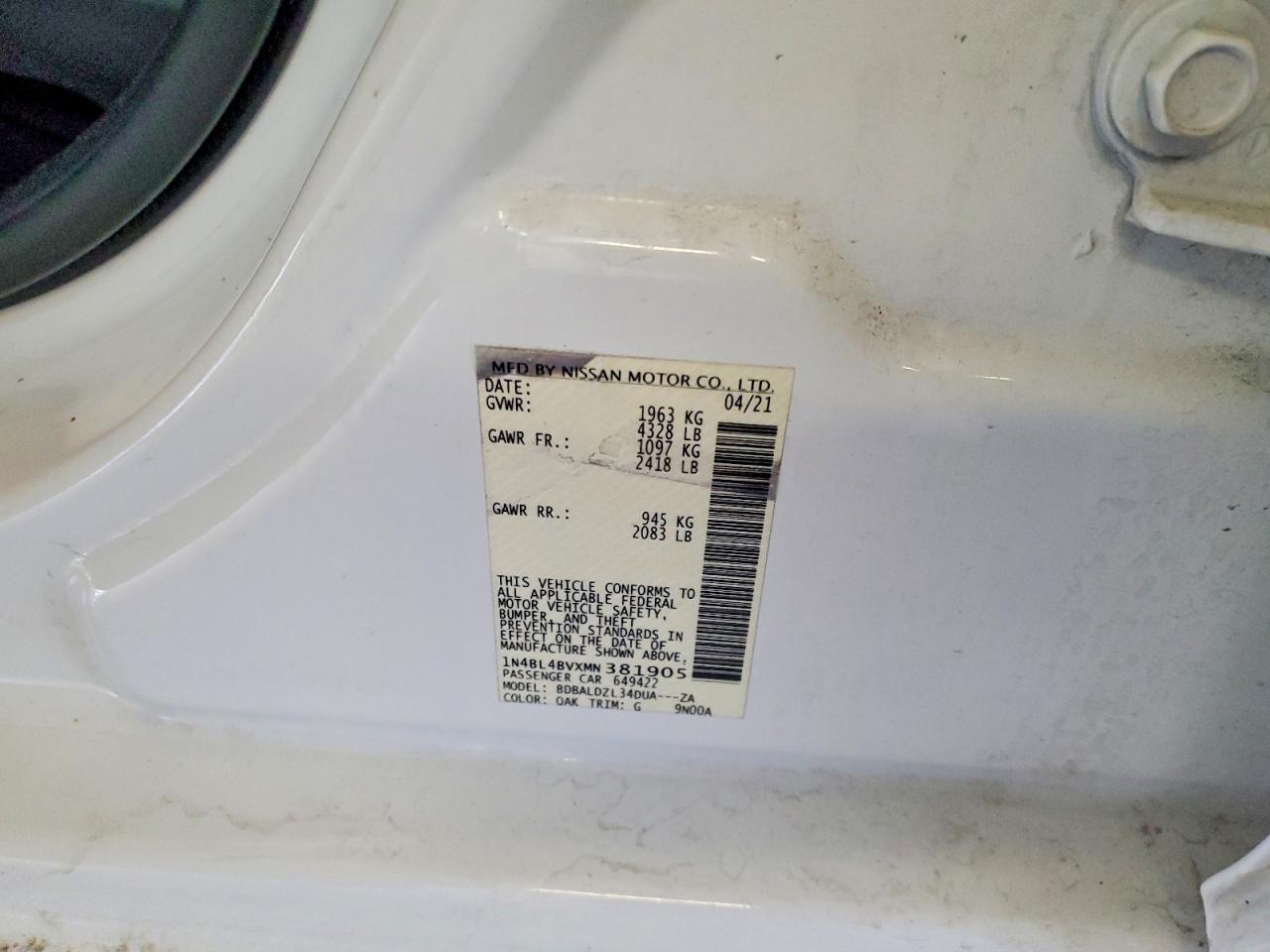 2021 NISSAN ALTIMA