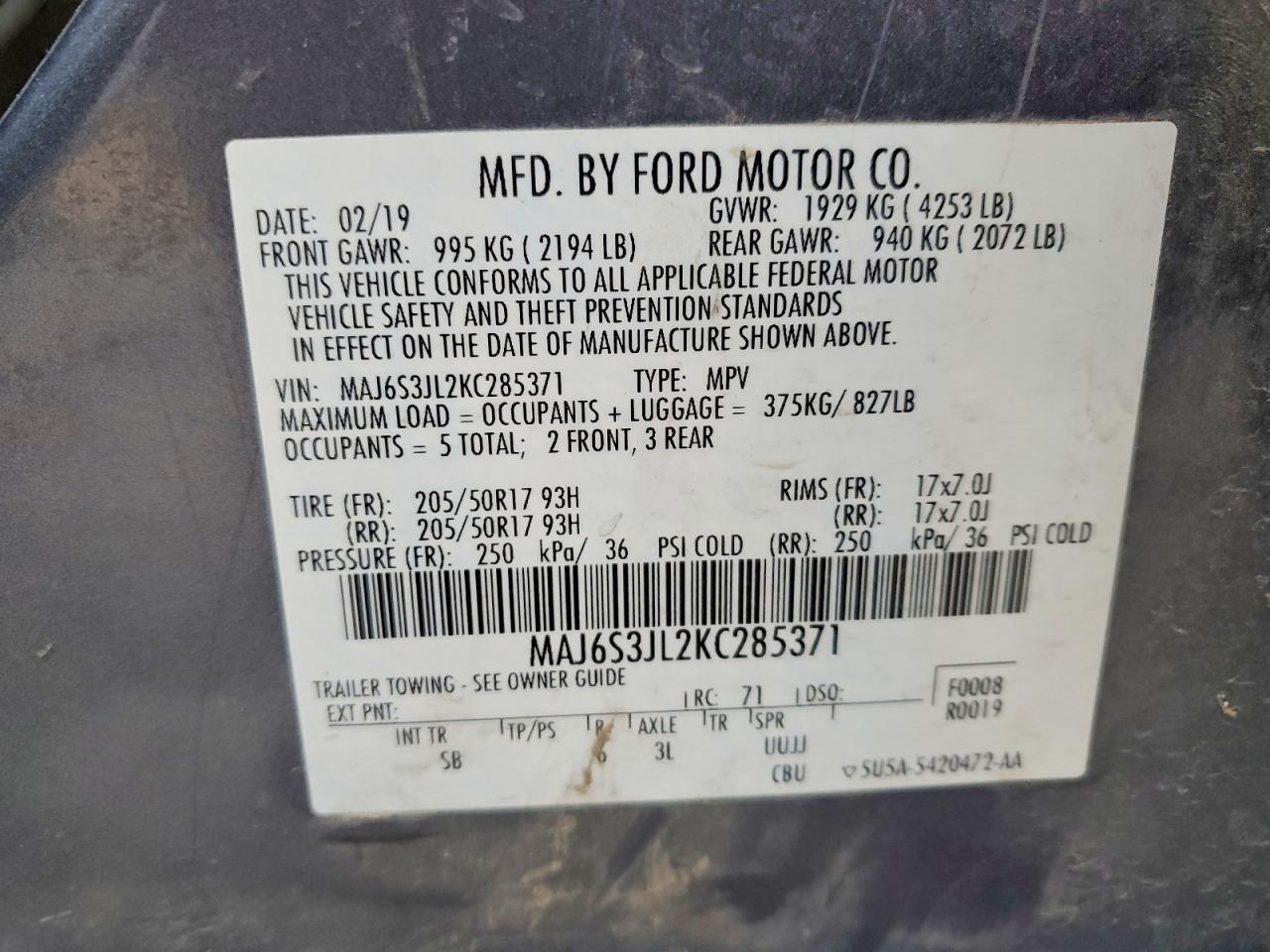 2019 FORD EcoSport