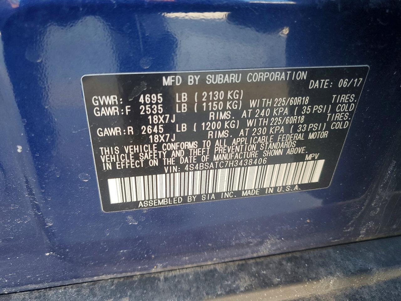 2017 SUBARU Outback