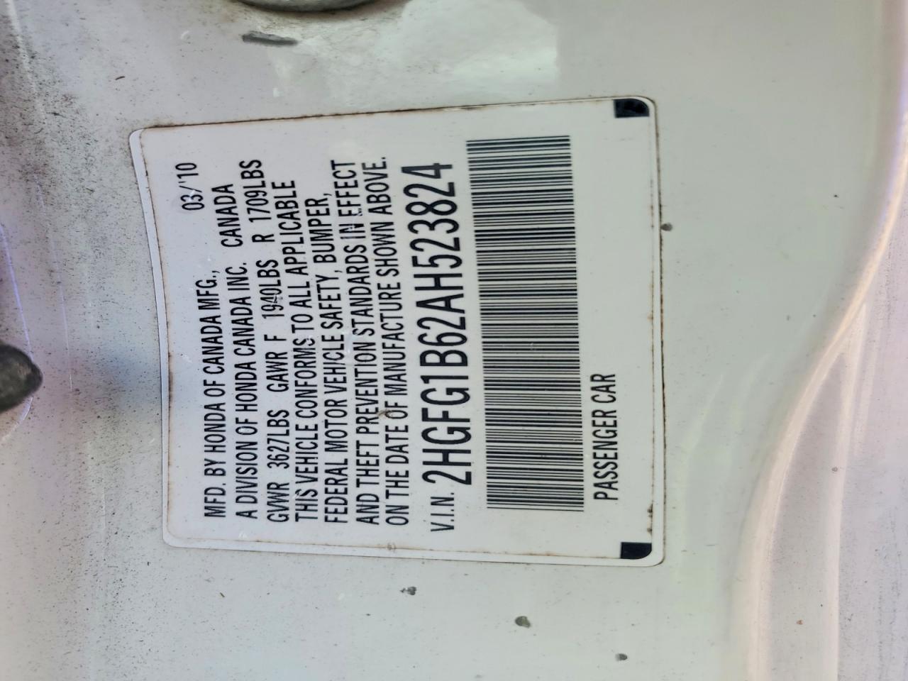 2010 HONDA CIVIC