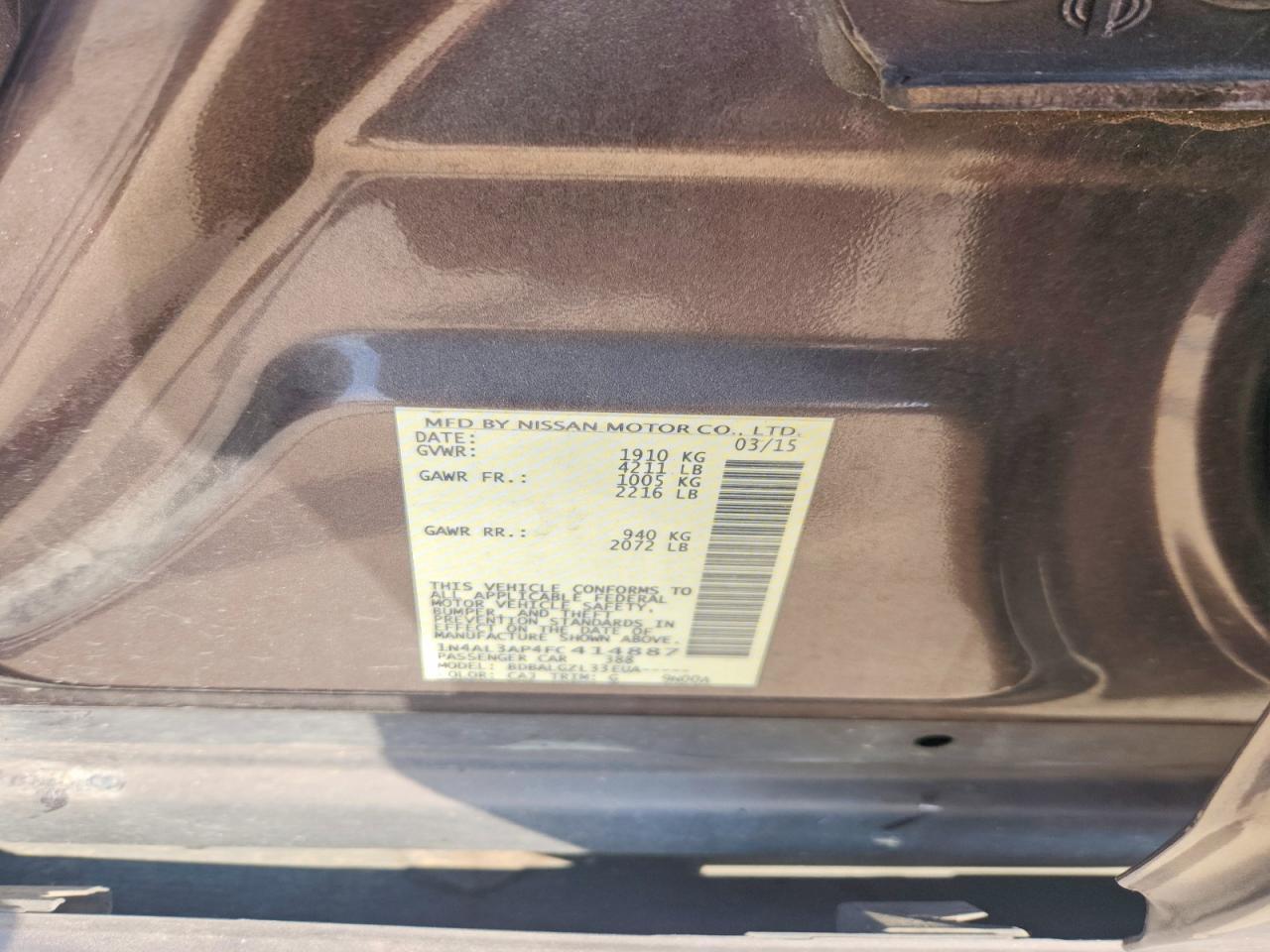 2015 NISSAN ALTIMA