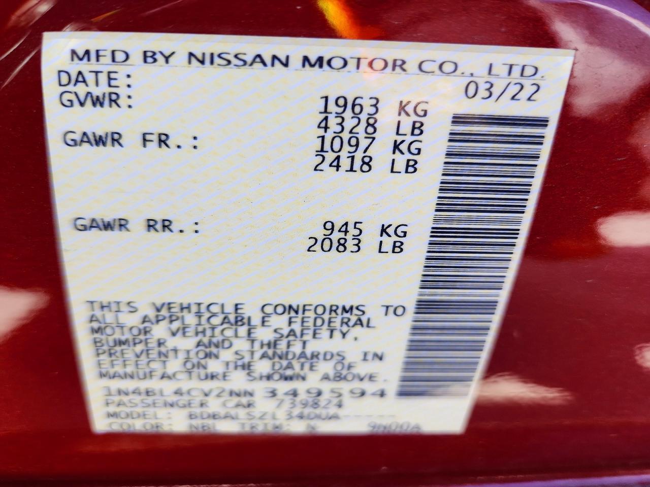 2022 NISSAN ALTIMA