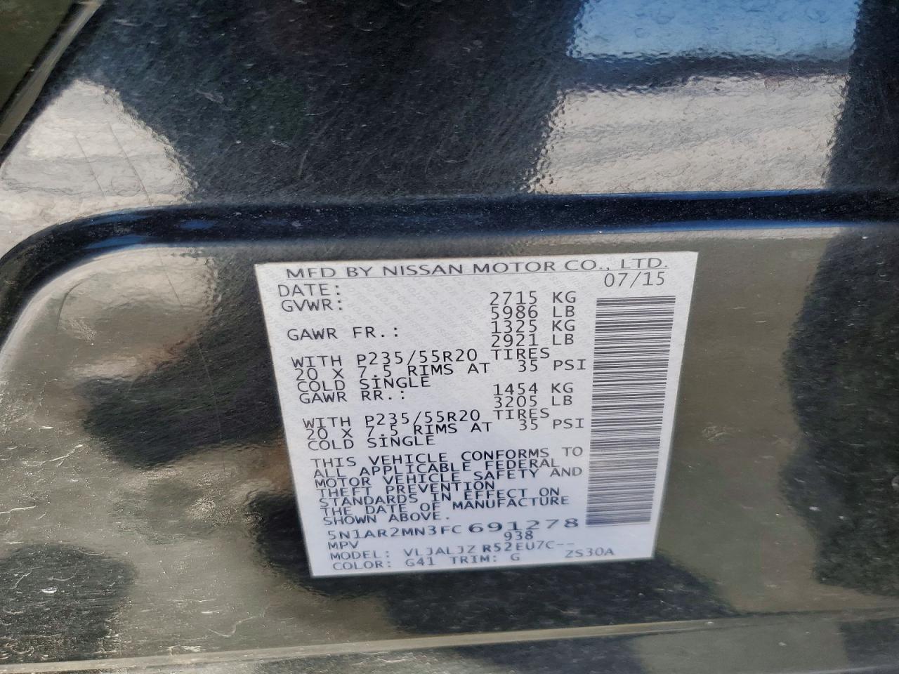 2015 NISSAN PATHFINDER