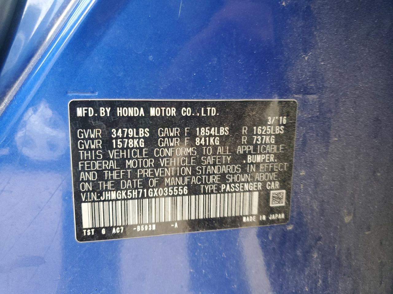 2016 HONDA FIT
