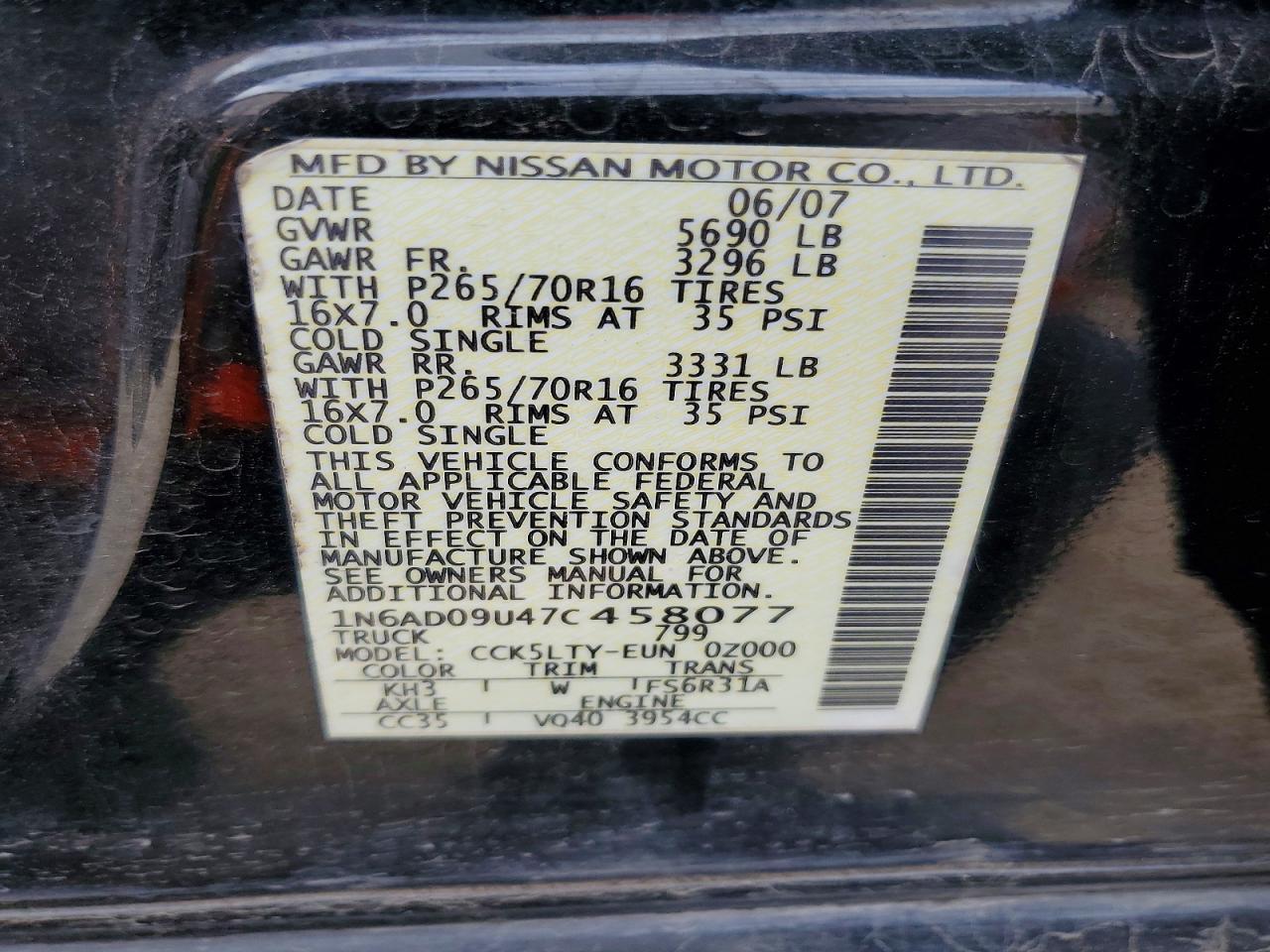2007 NISSAN Frontier