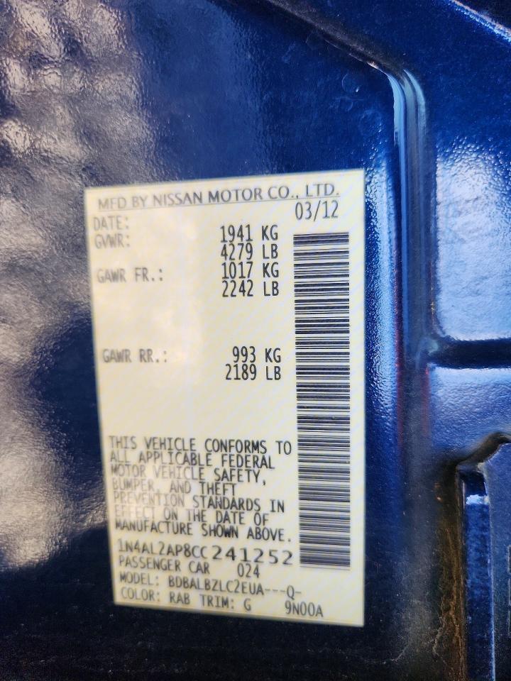 2012 NISSAN ALTIMA