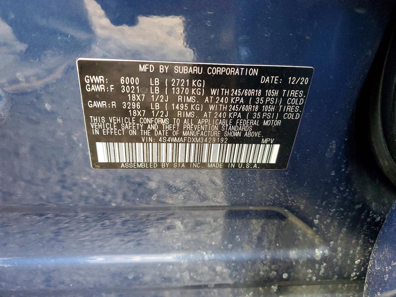 2021 SUBARU Ascent