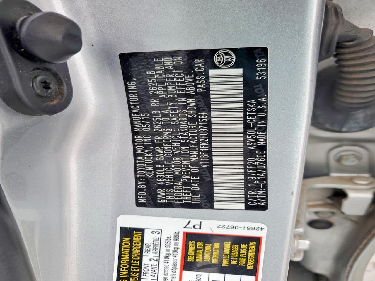 2015 TOYOTA CAMRY