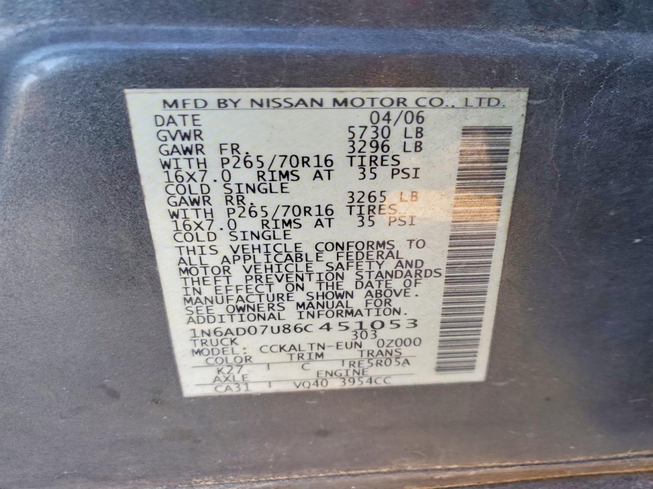 2006 NISSAN Frontier