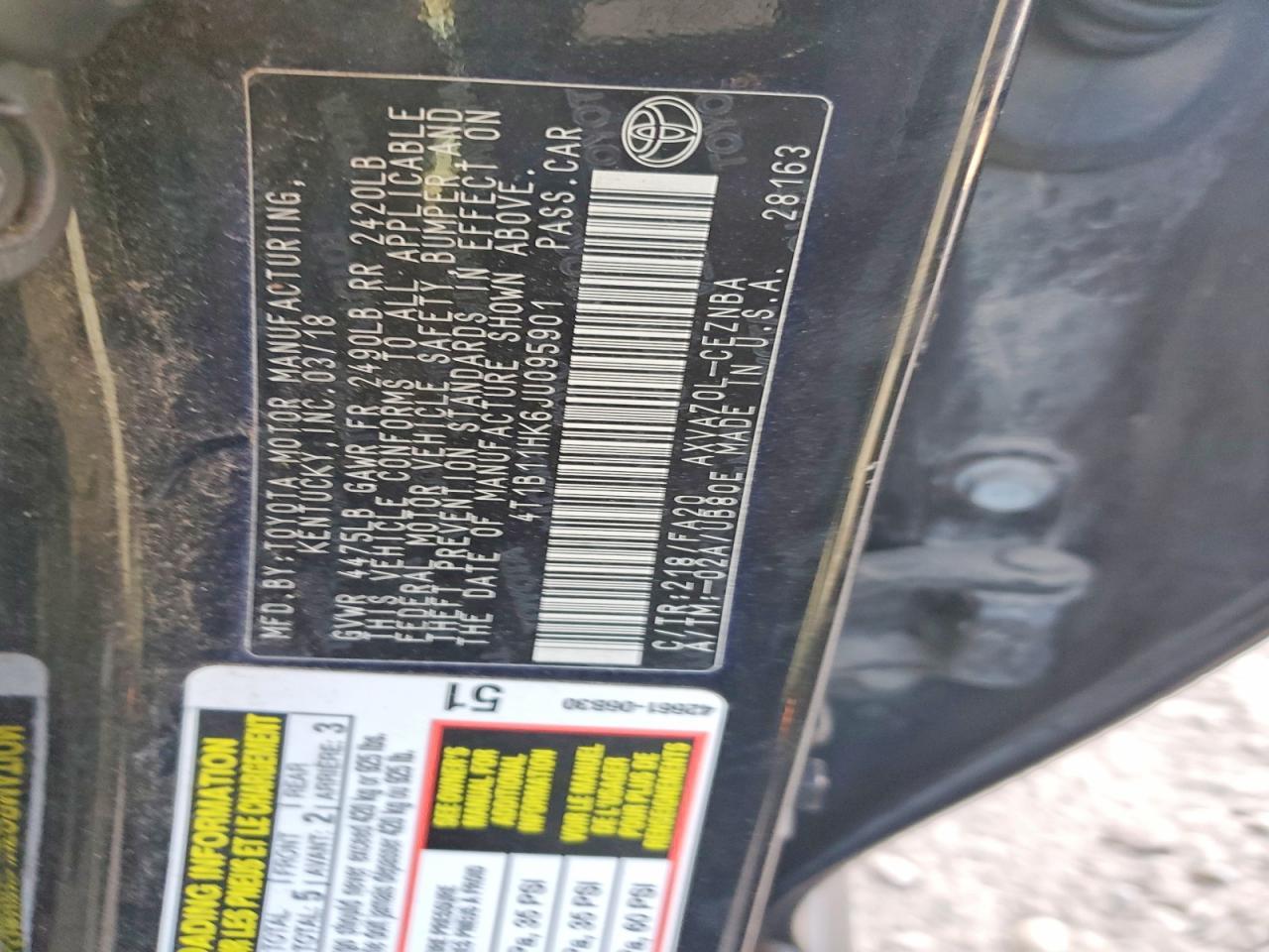 2018 TOYOTA CAMRY