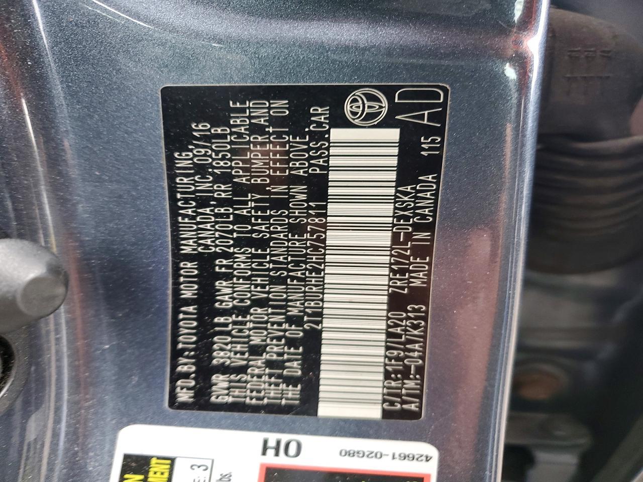 2017 TOYOTA COROLLA