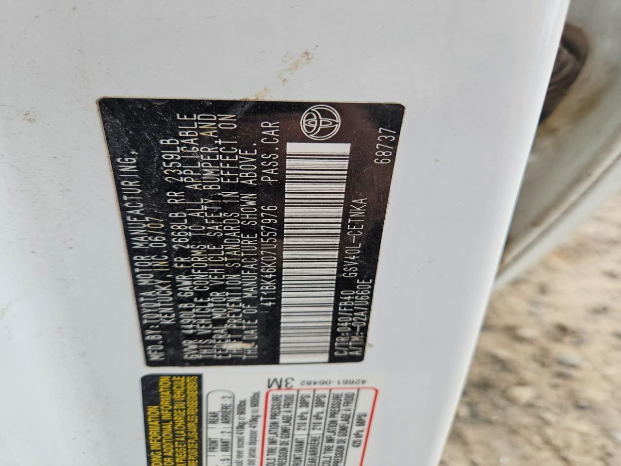 2007 TOYOTA CAMRY