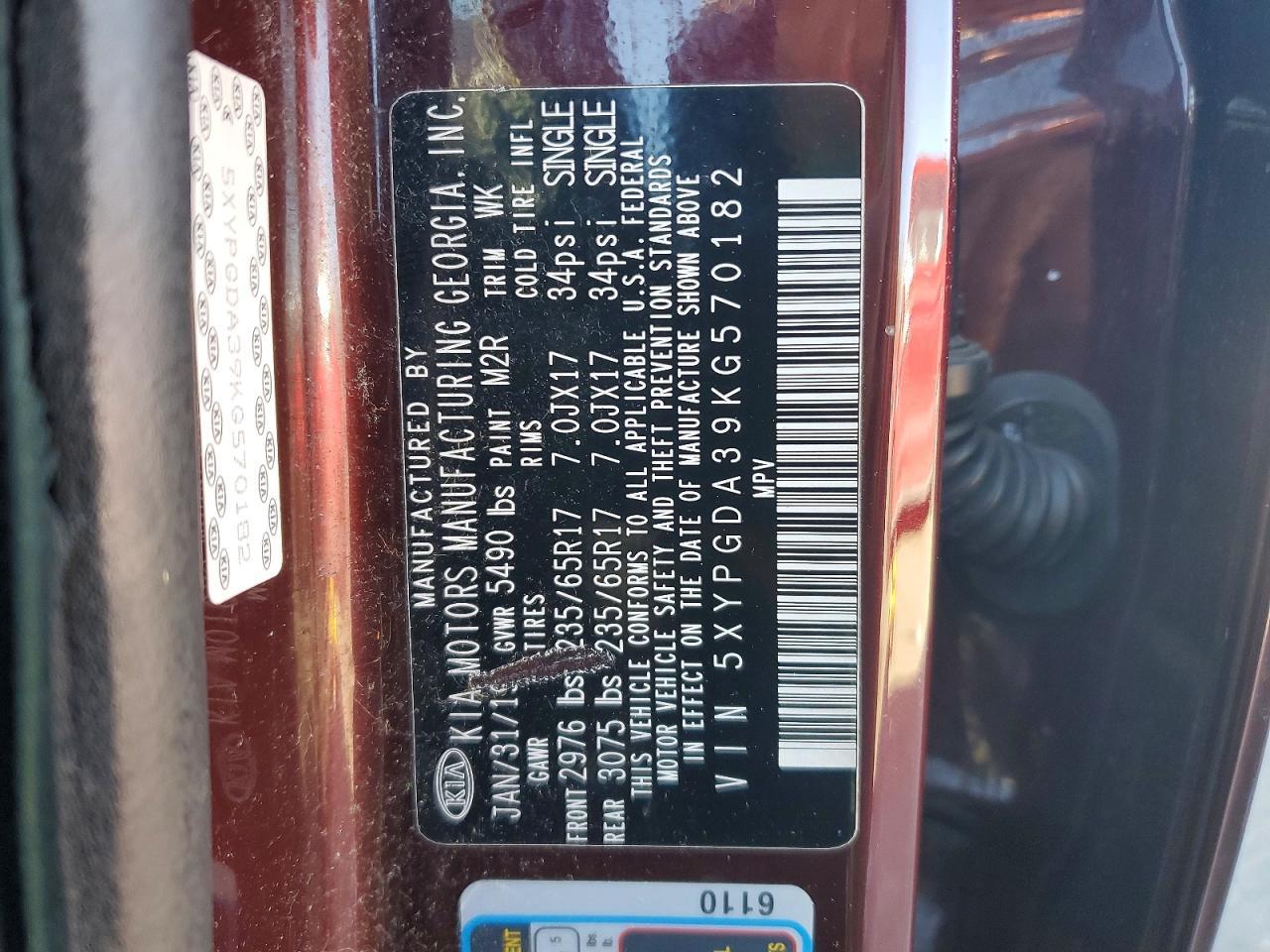 2019 KIA SORENTO