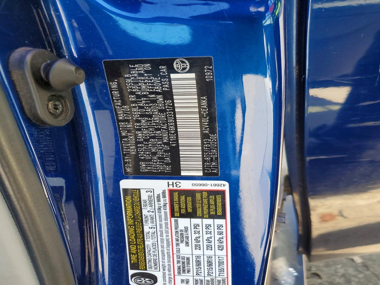 2009 TOYOTA CAMRY