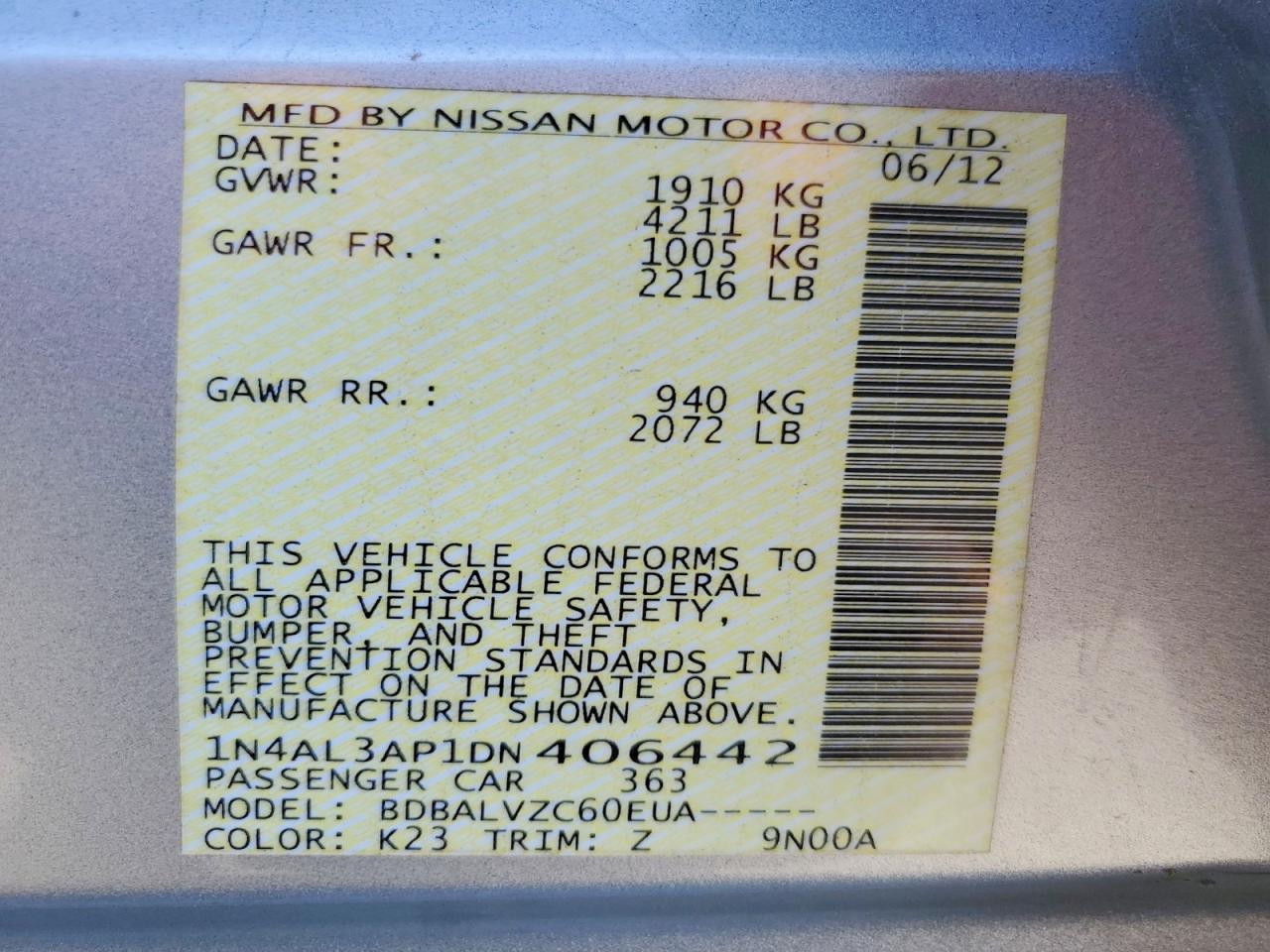 2013 NISSAN ALTIMA