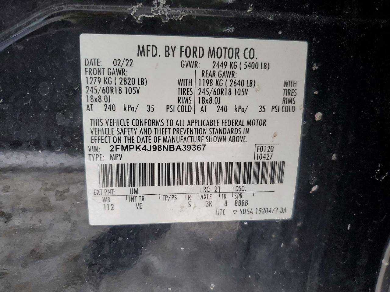 2022 FORD EDGE