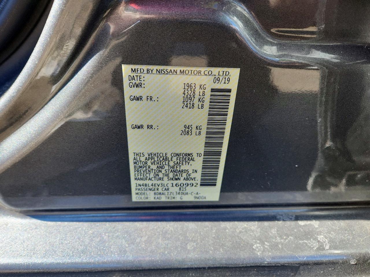 2020 NISSAN ALTIMA