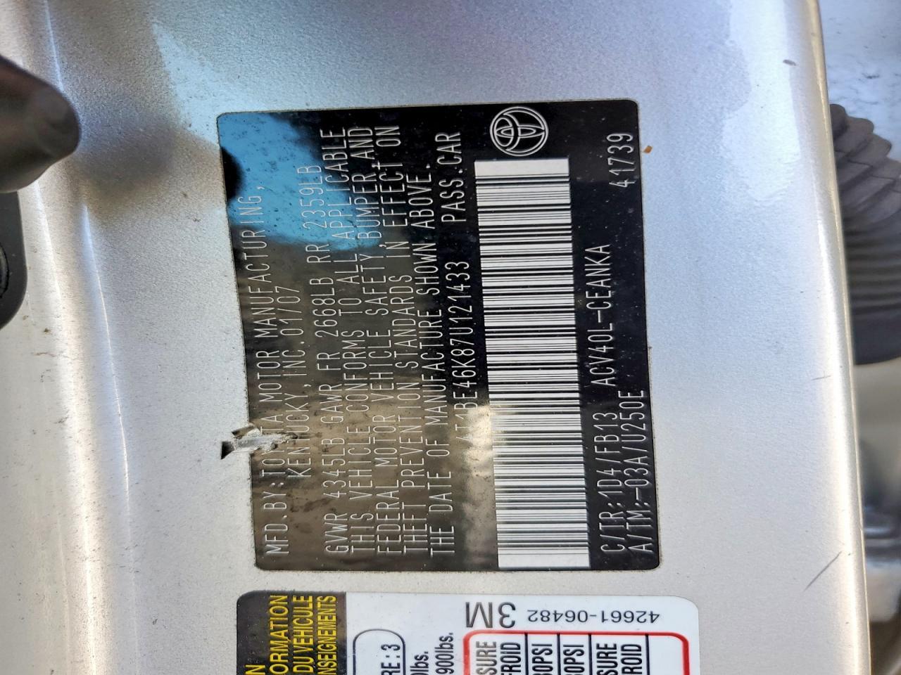2007 TOYOTA CAMRY