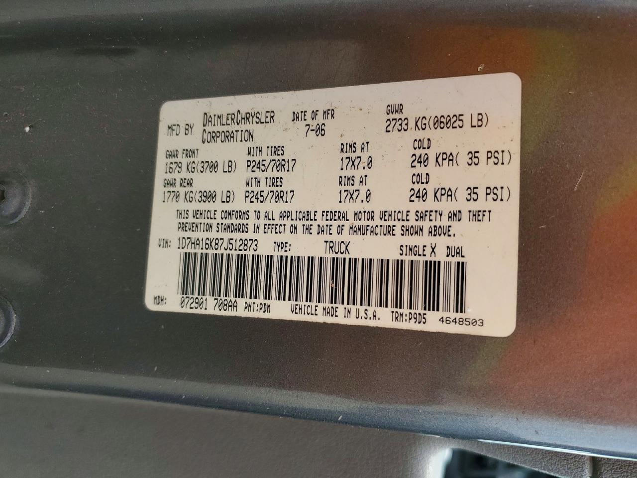 2007 DODGE RAM 1500