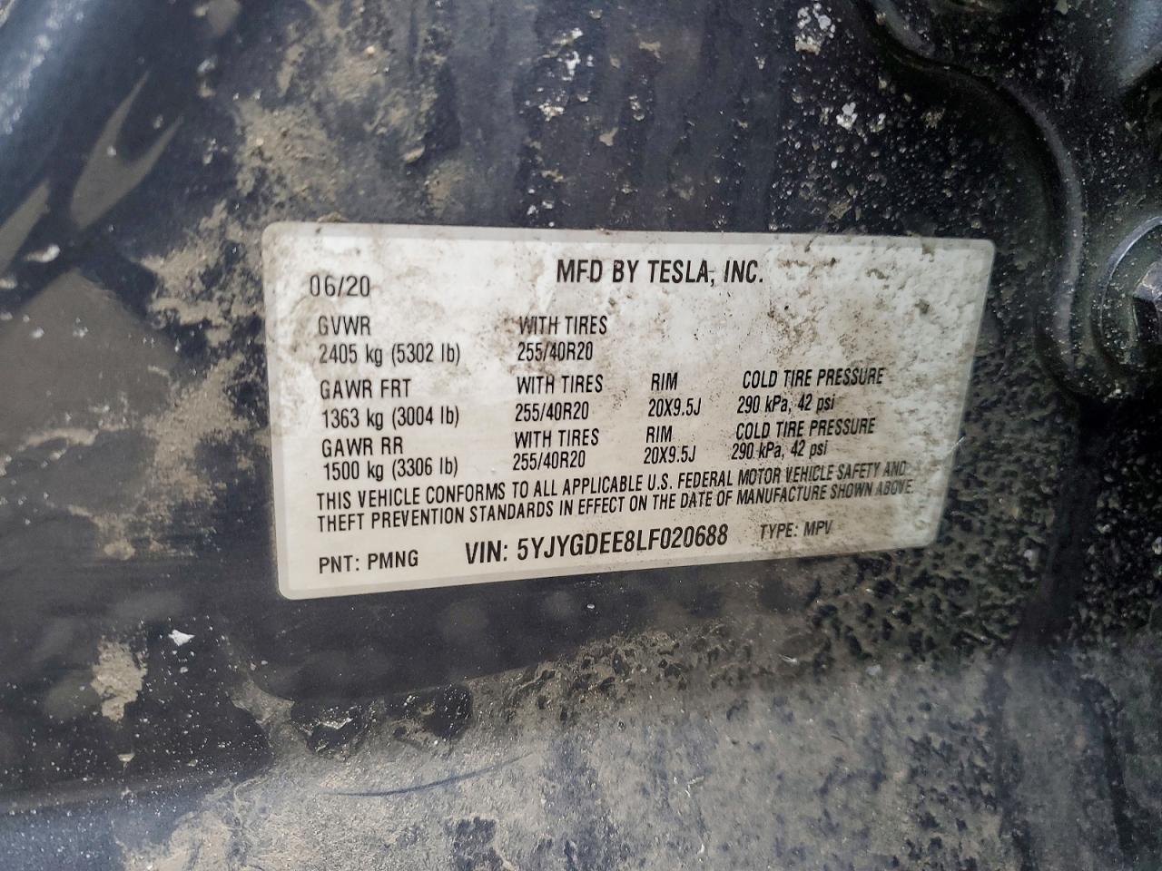 2020 TESLA MODEL Y