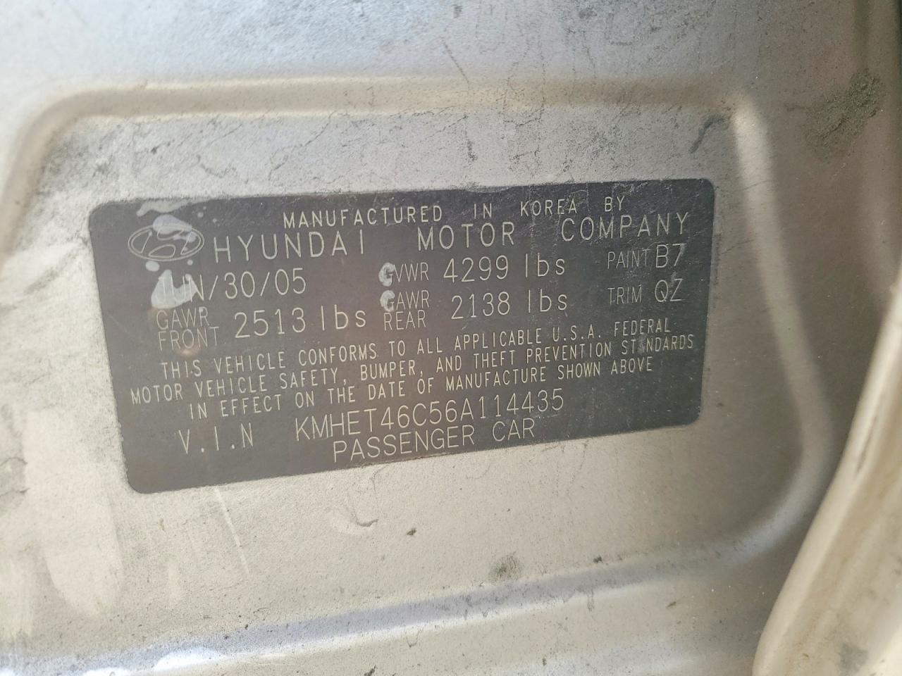 2006 HYUNDAI SONATA