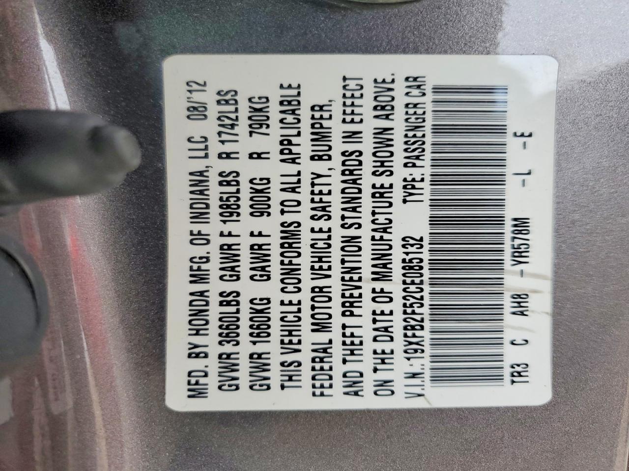 2012 HONDA CIVIC