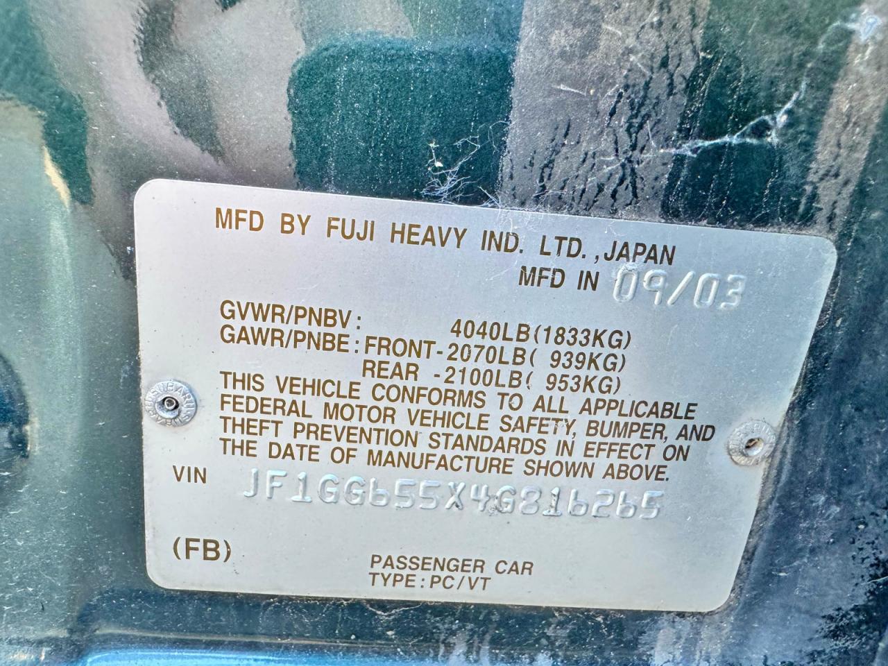 2004 SUBARU IMPREZA