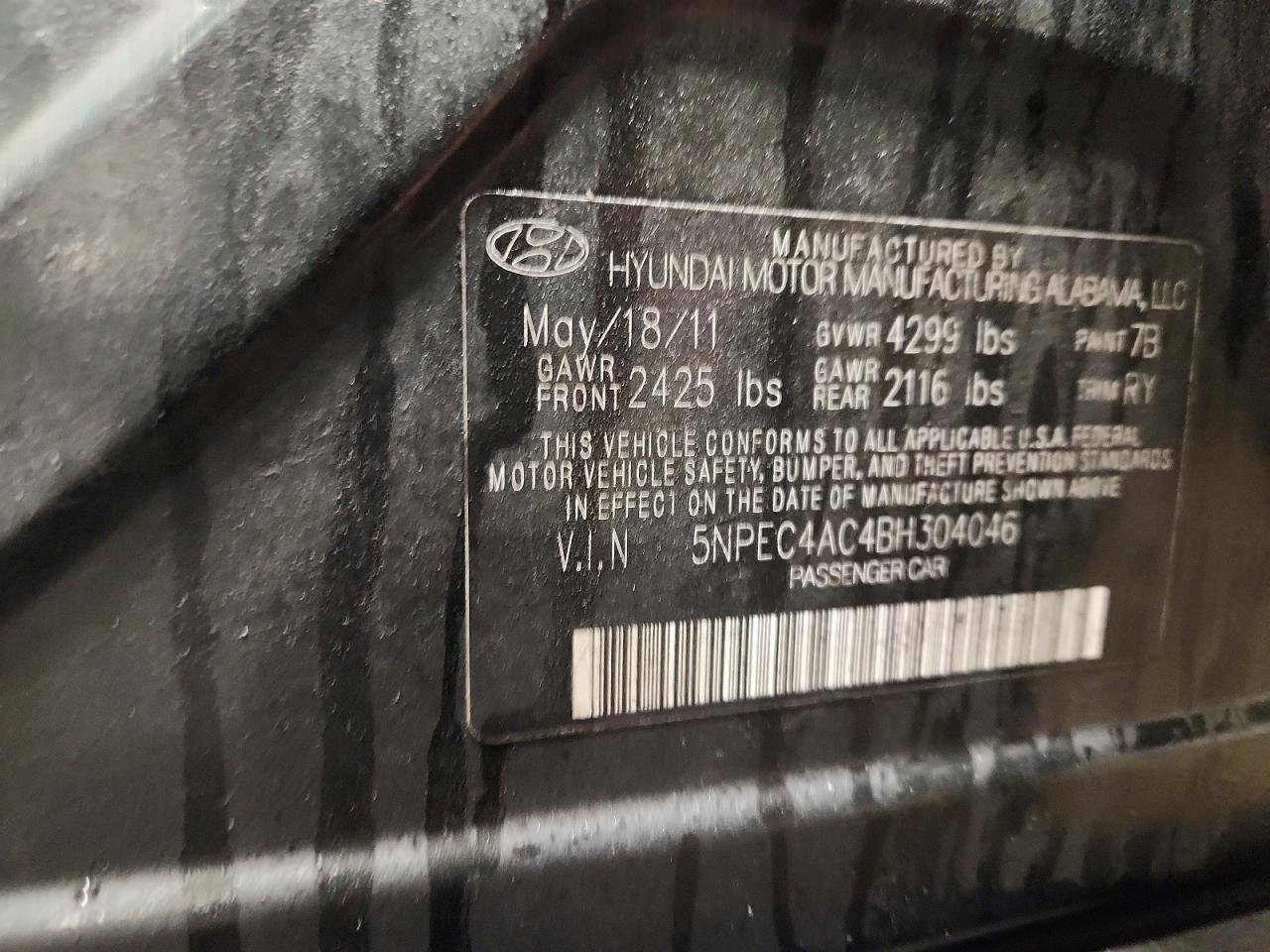 2011 HYUNDAI SONATA