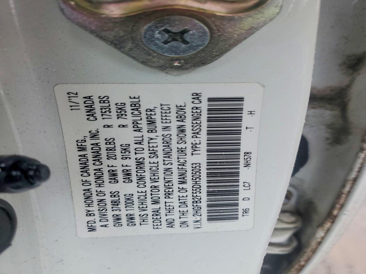 2013 HONDA CIVIC