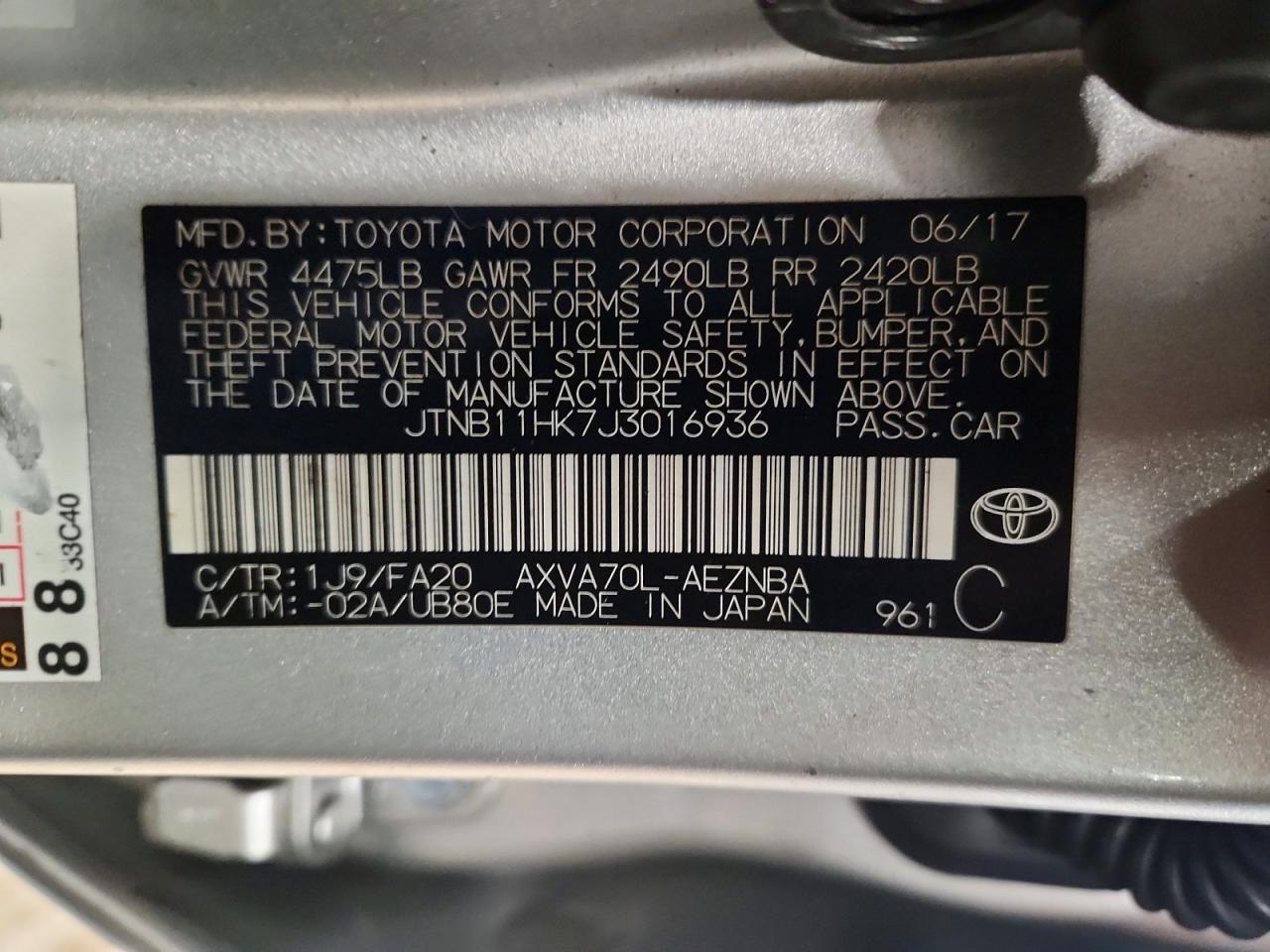 2018 TOYOTA CAMRY