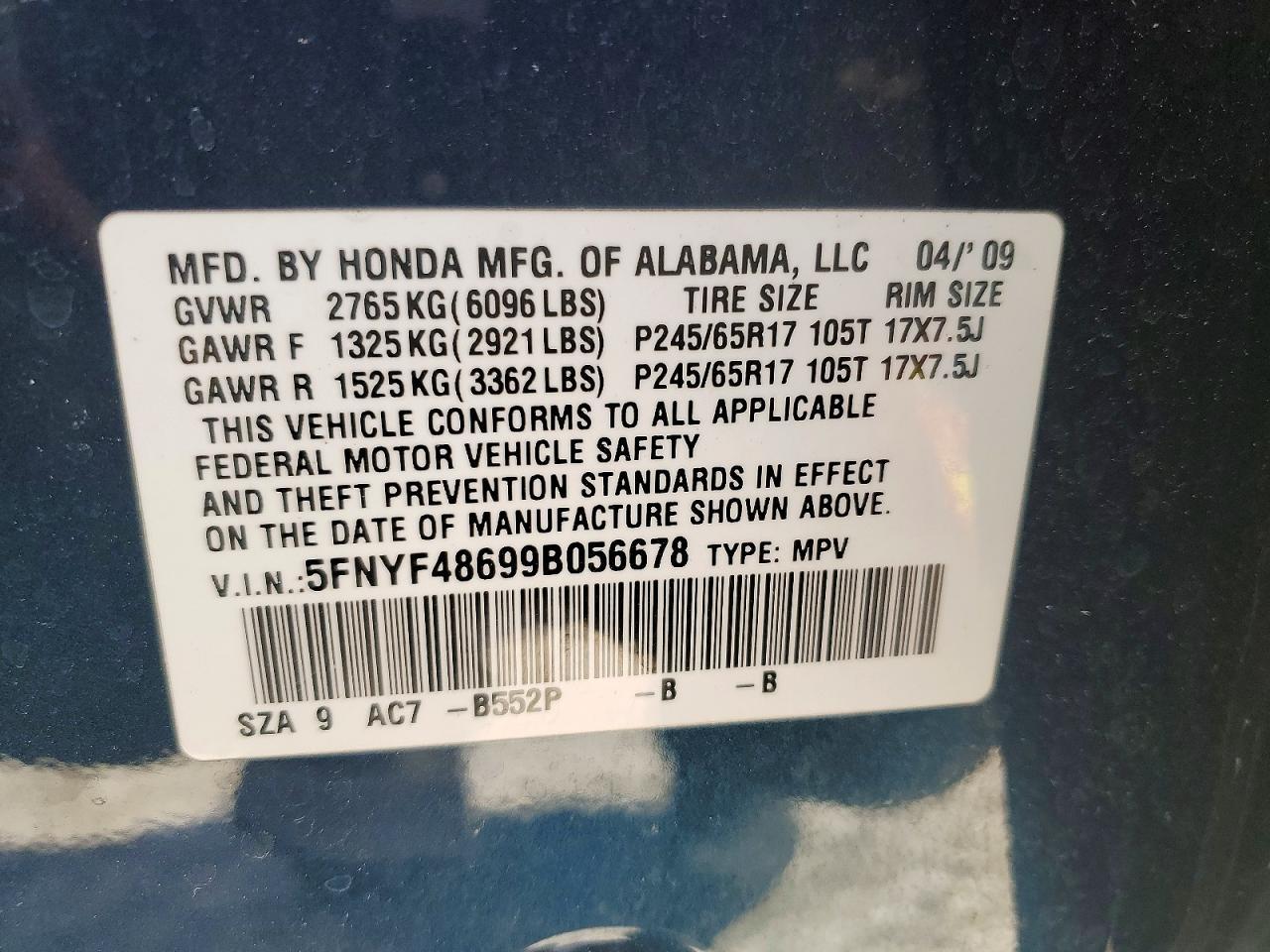 2009 HONDA PILOT