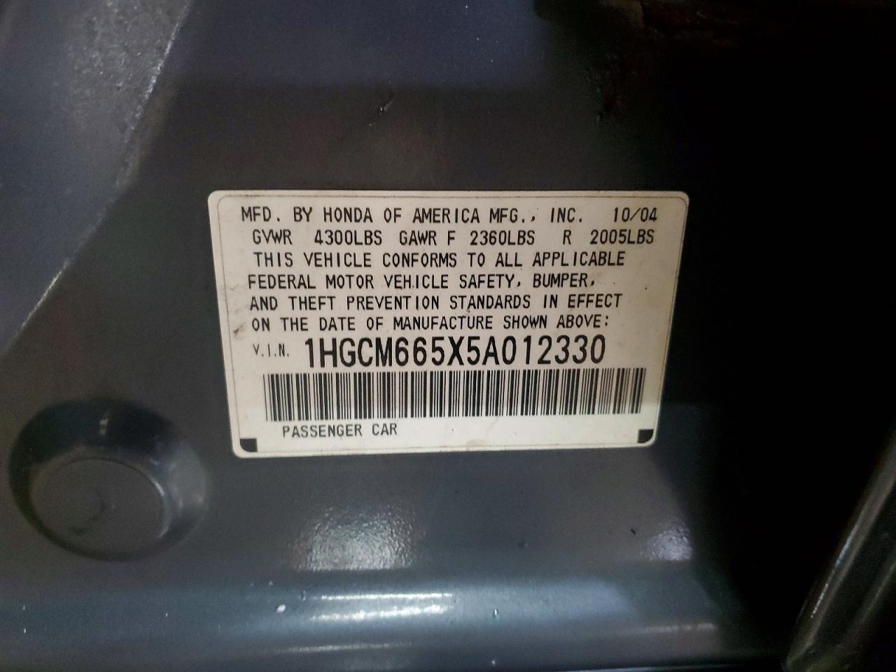 2005 HONDA ACCORD