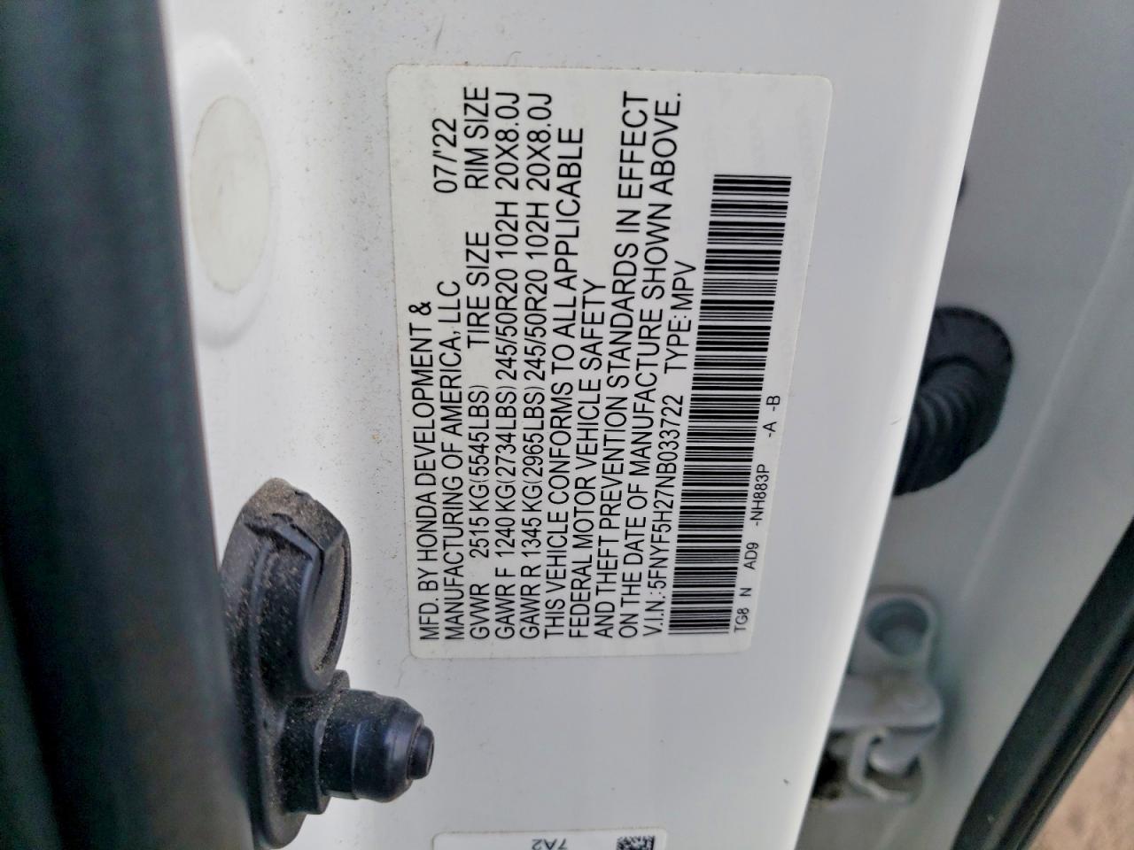2022 HONDA PILOT