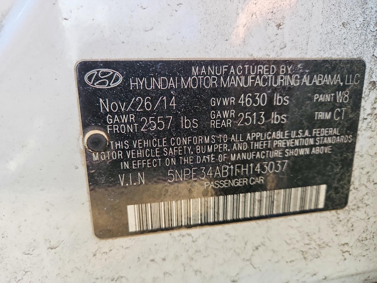 2015 HYUNDAI SONATA