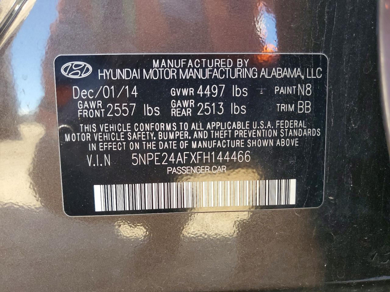 2015 HYUNDAI SONATA