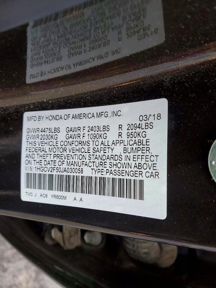 2018 HONDA ACCORD
