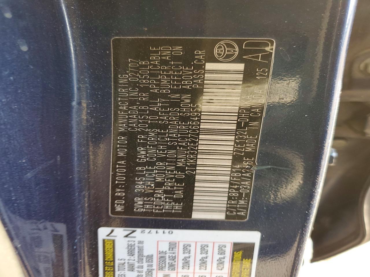 2007 TOYOTA COROLLA