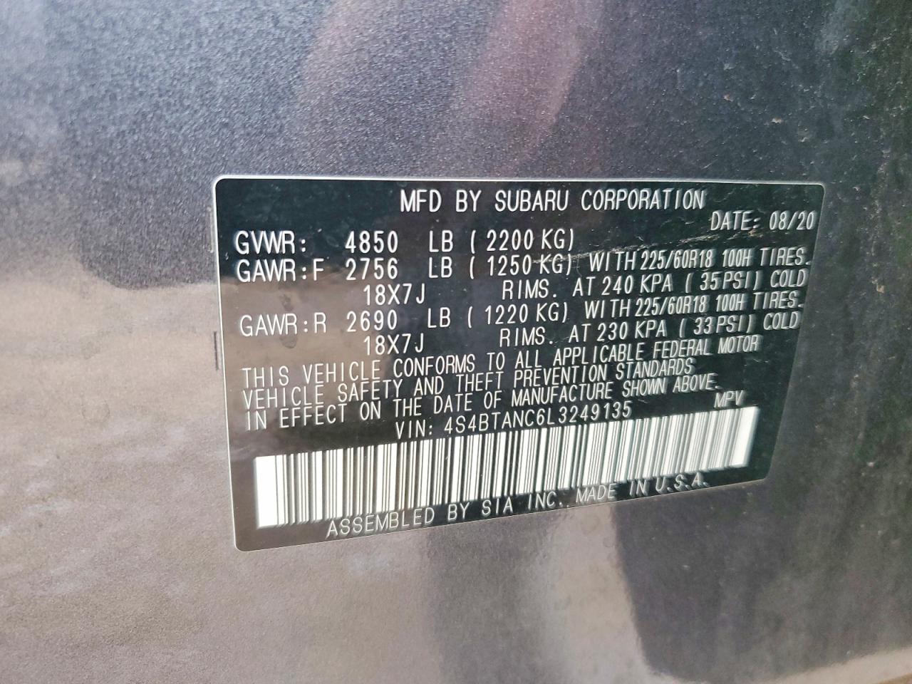 2020 SUBARU Outback