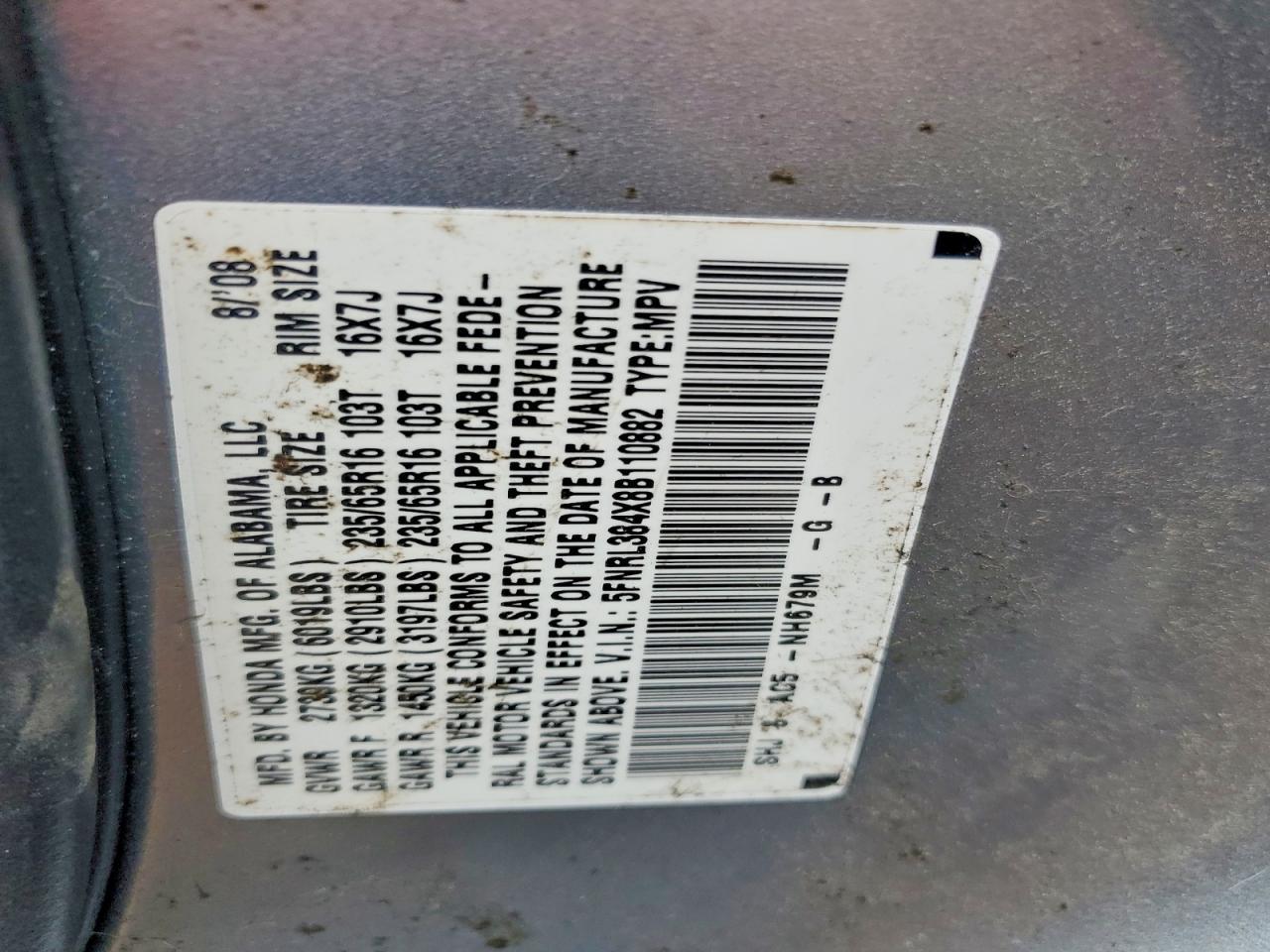 2008 HONDA ODYSSEY