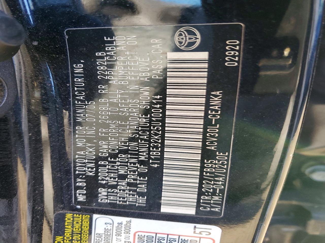 2005 TOYOTA CAMRY