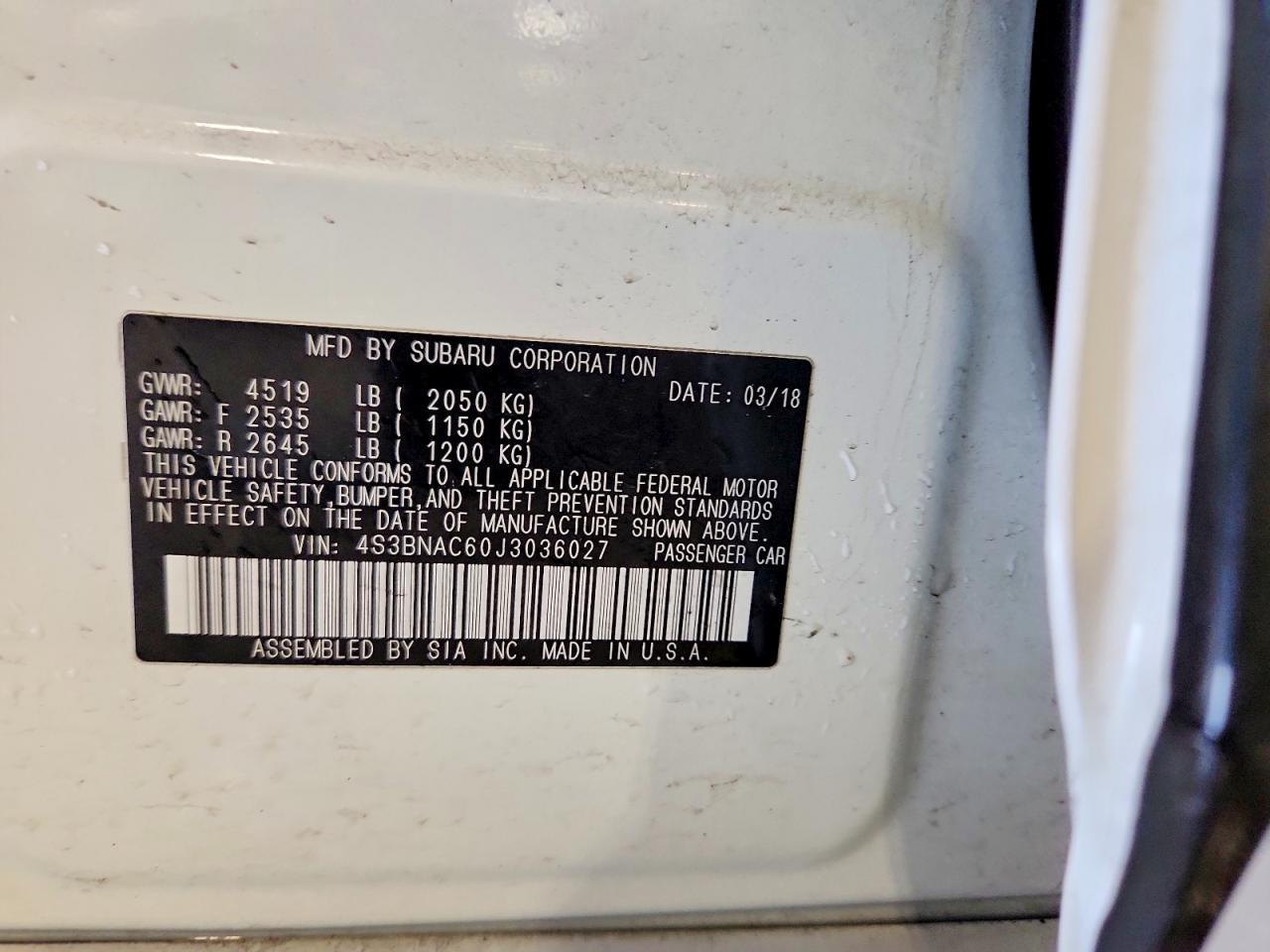 2018 SUBARU Legacy