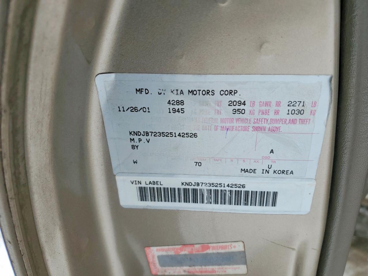 2002 KIA SPORTAGE