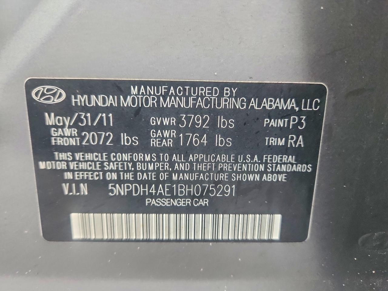 2011 HYUNDAI ELANTRA