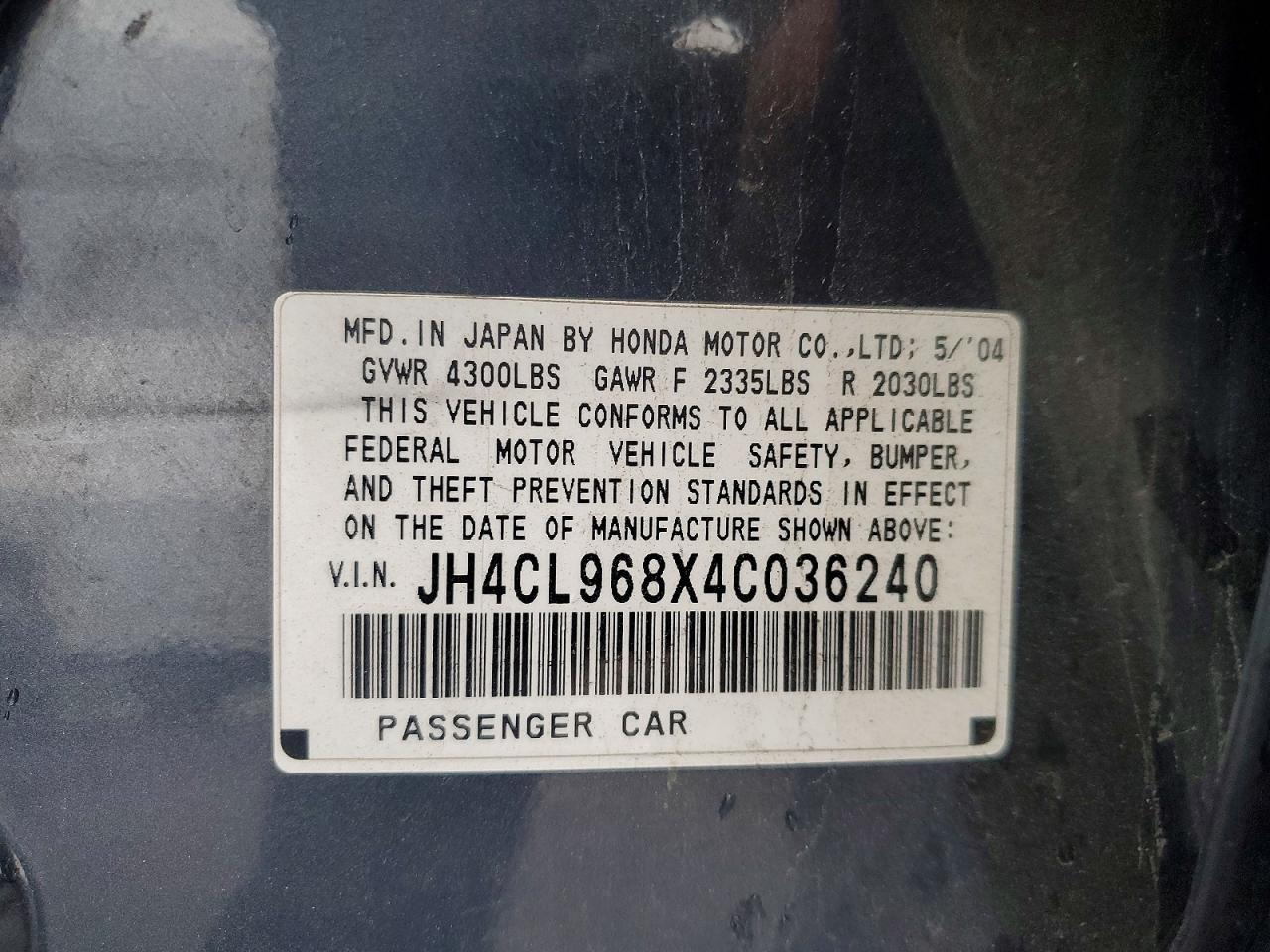 2004 ACURA TSX