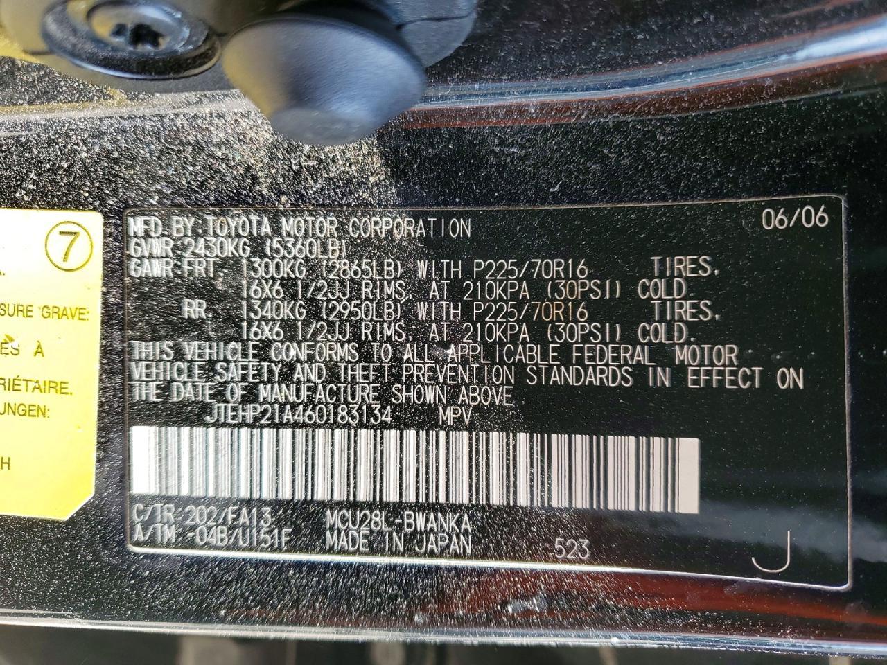 2006 TOYOTA HIGHLANDER