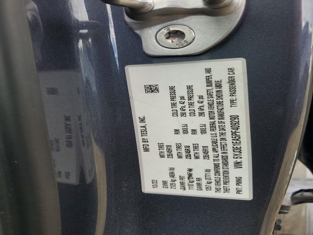 2023 TESLA MODEL 3