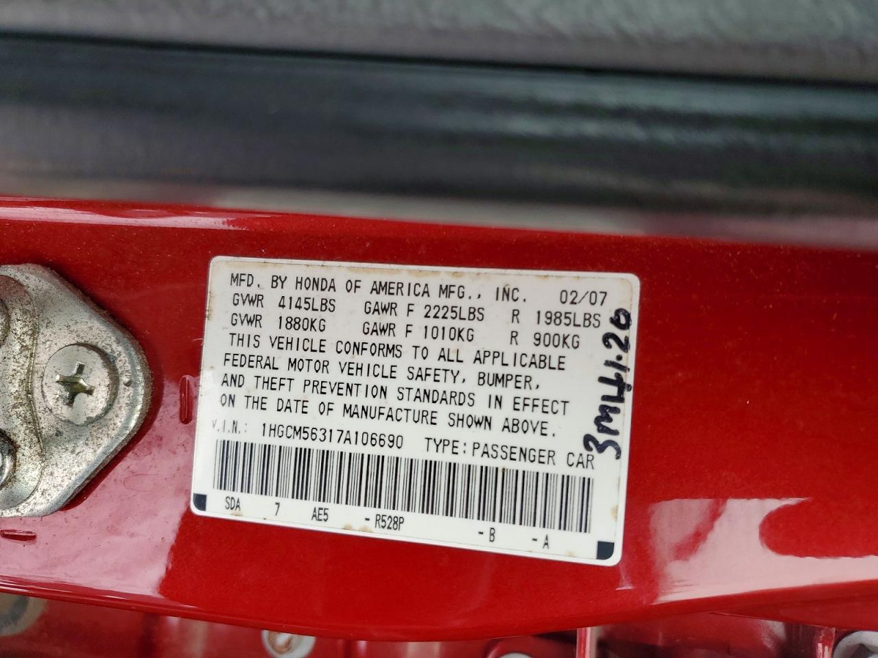 2007 HONDA ACCORD